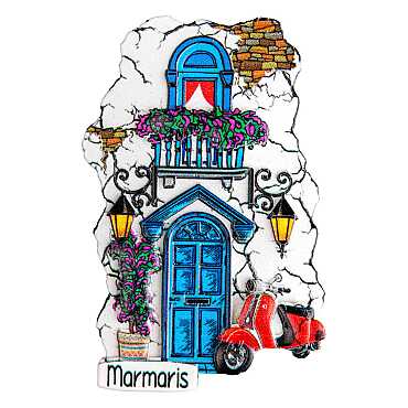 Marmaris Temalı Myros Yöresel Polyester Magnet - 34