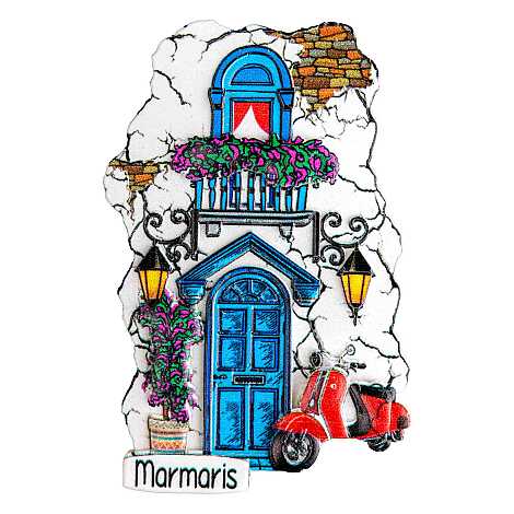 Marmaris Temalı Myros Yöresel Polyester Magnet - 34