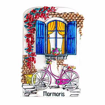 Marmaris Temalı Myros Yöresel Polyester Magnet - 35