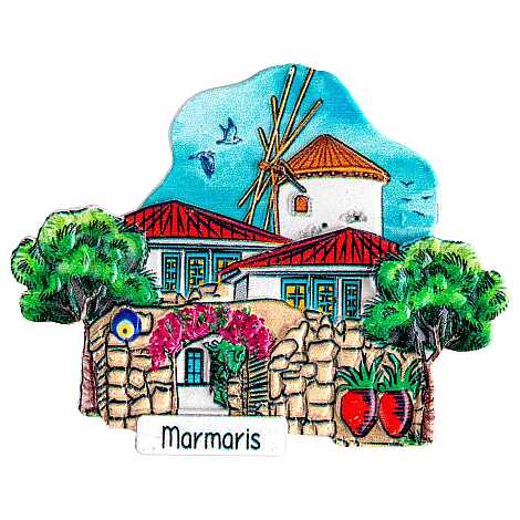 Marmaris Temalı Myros Yöresel Polyester Magnet - 37