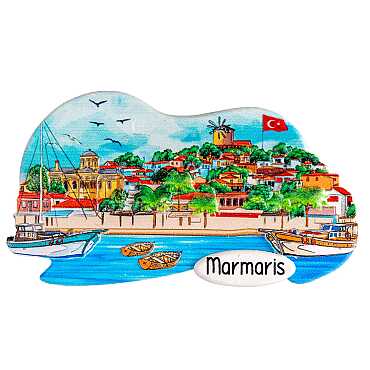 Marmaris Temalı Myros Yöresel Polyester Magnet - 39
