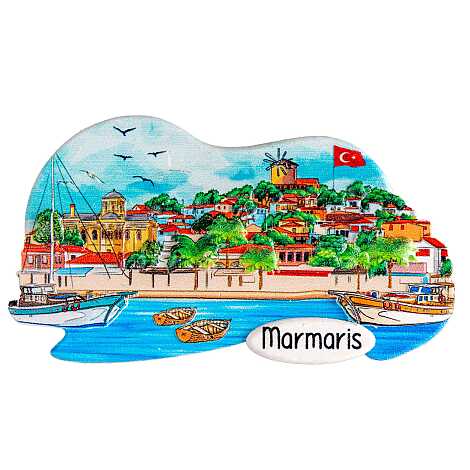 Marmaris Temalı Myros Yöresel Polyester Magnet - 39
