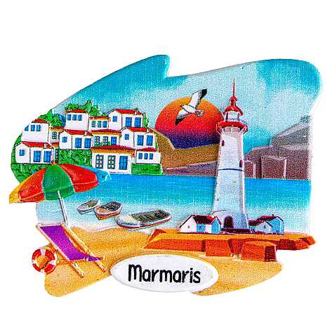 Marmaris Temalı Myros Yöresel Polyester Magnet - 40