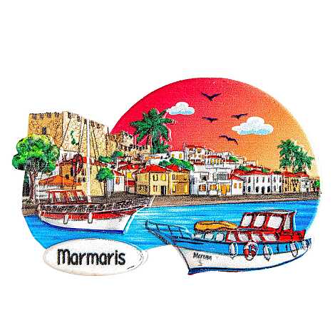 Marmaris Temalı Myros Yöresel Polyester Magnet - 41
