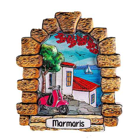 Marmaris Temalı Myros Yöresel Polyester Magnet - 47