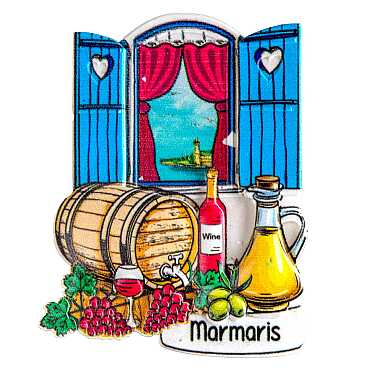 Marmaris Temalı Myros Yöresel Polyester Magnet - 50