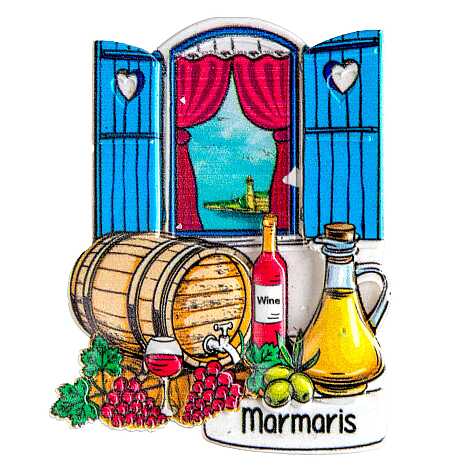 Marmaris Temalı Myros Yöresel Polyester Magnet - 50