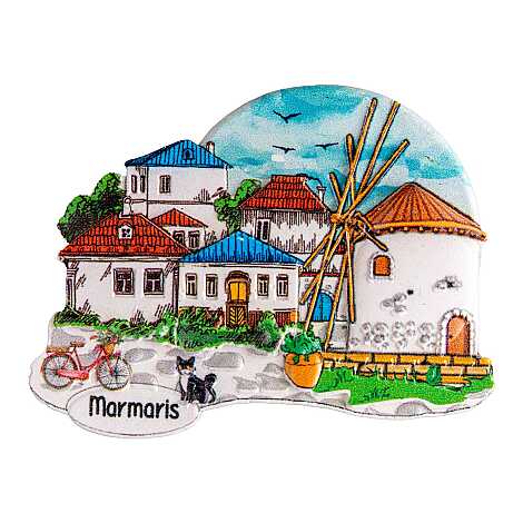 Marmaris Temalı Myros Yöresel Polyester Magnet - 51