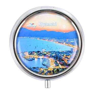Marmaris Themed Customised Epoxy Round Pill Box 50x15 mm - 5