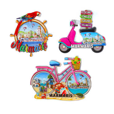 Toptan Marmaris Temalı Polyester Baskılı Magnet - 2