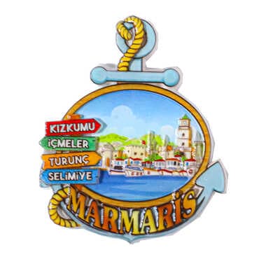 Toptan Marmaris Temalı Polyester Baskılı Magnet - 9