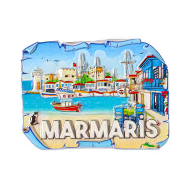 Toptan Marmaris Temalı Polyester Baskılı Magnet - 10