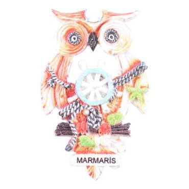 Marmaris Themed Polyester UV Printed Stoned And Nacrous Fridge Magnet - 19