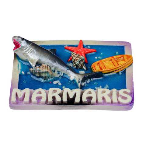 Marmaris Temalı Şeffaf Polyester Tabak Magnet - 2