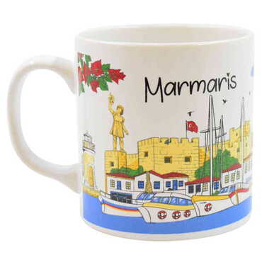 Marmaris Temalı Seramik Baskılı Kupa 82x90 mm - Thumbnail