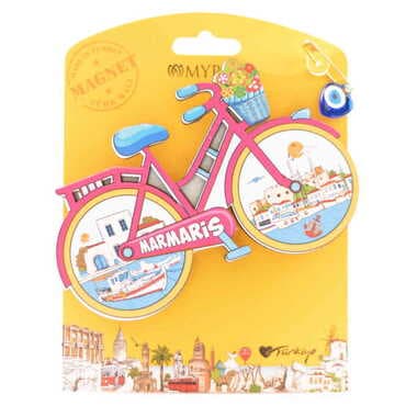 Marmaris Themed Plastic Base UV Printed Custom Backing Carded Fridge Magnet - 3