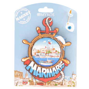 Marmaris Themed Plastic Base UV Printed Custom Backing Carded Fridge Magnet - 6
