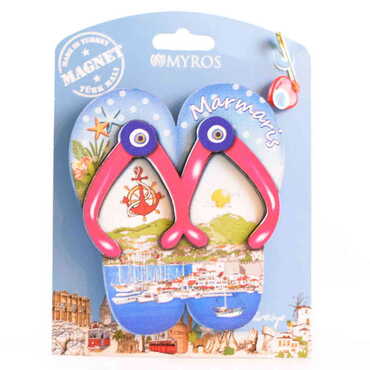 Marmaris Themed Plastic Base UV Printed Custom Backing Carded Fridge Magnet - 7