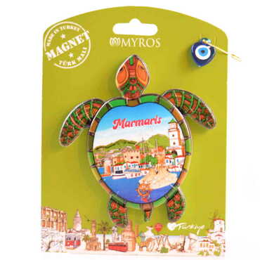 Marmaris Themed Plastic Base UV Printed Custom Backing Carded Fridge Magnet - 9