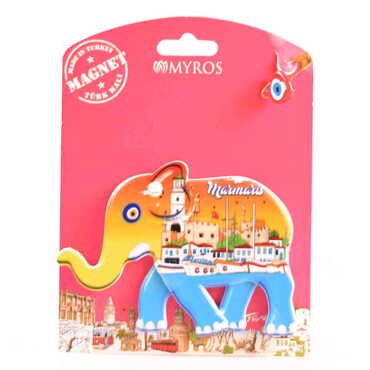 Marmaris Themed Plastic Base UV Printed Custom Backing Carded Fridge Magnet - 12