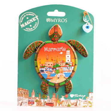 Marmaris Themed Plastic Base UV Printed Custom Backing Carded Fridge Magnet - 13