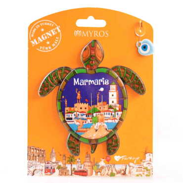 Marmaris Themed Plastic Base UV Printed Custom Backing Carded Fridge Magnet - 14