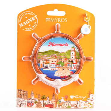 Marmaris Themed Plastic Base UV Printed Custom Backing Carded Fridge Magnet - 15