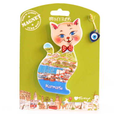 Marmaris Themed Plastic Base UV Printed Custom Backing Carded Fridge Magnet - 17