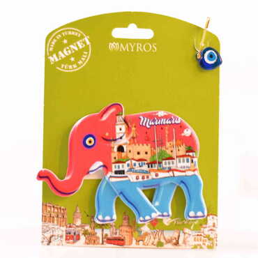 Marmaris Themed Plastic Base UV Printed Custom Backing Carded Fridge Magnet - 29