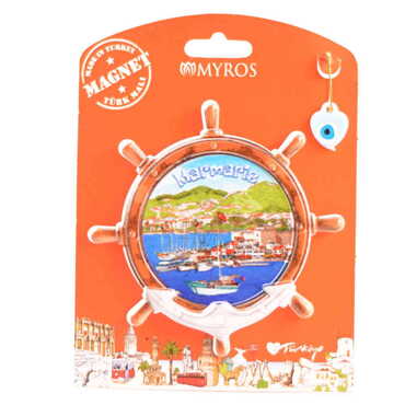 Marmaris Themed Plastic Base UV Printed Custom Backing Carded Fridge Magnet - 30