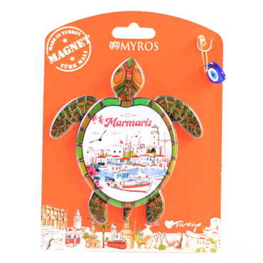 Marmaris Themed Plastic Base UV Printed Custom Backing Carded Fridge Magnet - 33