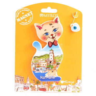 Marmaris Themed Plastic Base UV Printed Custom Backing Carded Fridge Magnet - 34