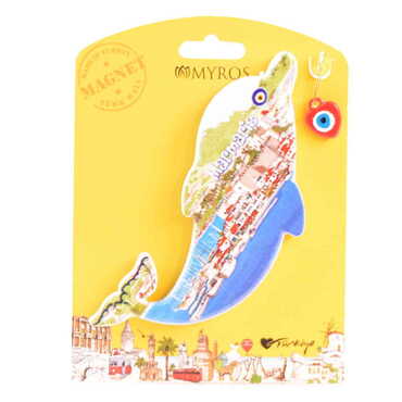 Marmaris Themed Plastic Base UV Printed Custom Backing Carded Fridge Magnet - 36