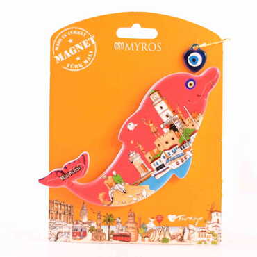 Marmaris Themed Plastic Base UV Printed Custom Backing Carded Fridge Magnet - 37