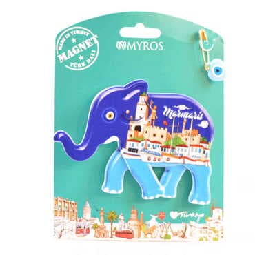 Marmaris Themed Plastic Base UV Printed Custom Backing Carded Fridge Magnet - 38