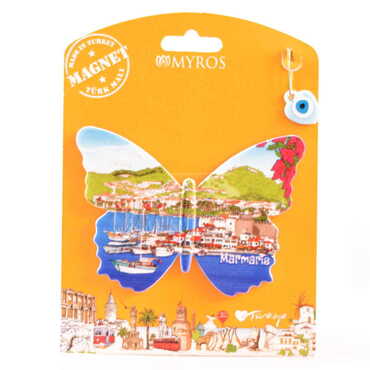 Marmaris Themed Plastic Base UV Printed Custom Backing Carded Fridge Magnet - 44