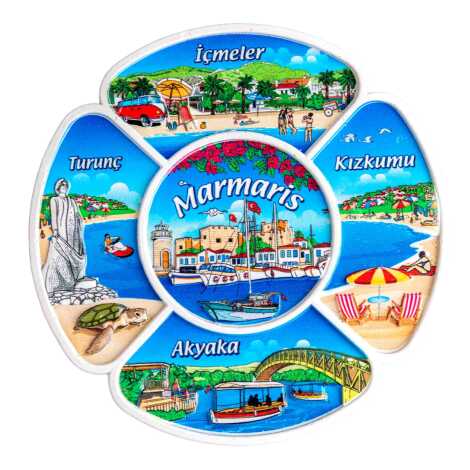 Marmaris Temalı Uv Baskılı Polyester Tabak 15 Cm - 1