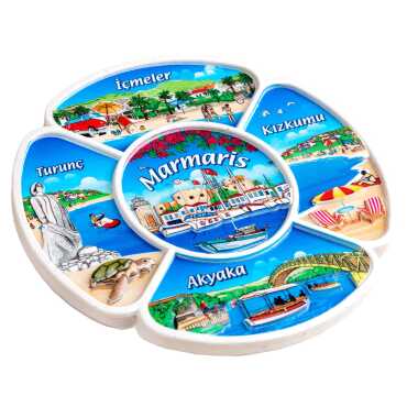 Marmaris Temalı Uv Baskılı Polyester Tabak 15 Cm - 2