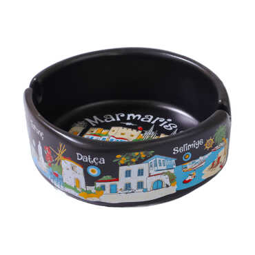 Marmaris Themed Traditional Large Ashtray 100*40 Mm - 6