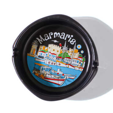 Marmaris Themed Traditional Large Ashtray 100*40 Mm - 3