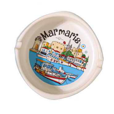 Marmaris Themed Traditional Large Ashtray 100*40 Mm - 5
