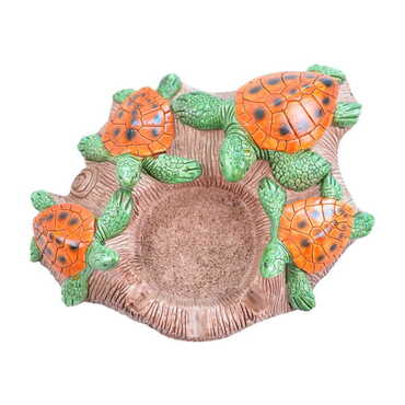 Marmaris Themed 4 Baby Turtles Shaped Plaster Raised Cottage Ashtray - Thumbnail