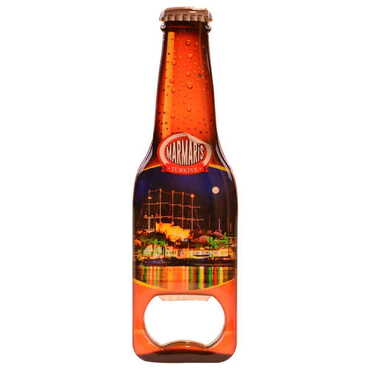Marmaris Themed Beer Bottle Shaped Metal Magnetic Bottle Opener 130x39 mm - 4