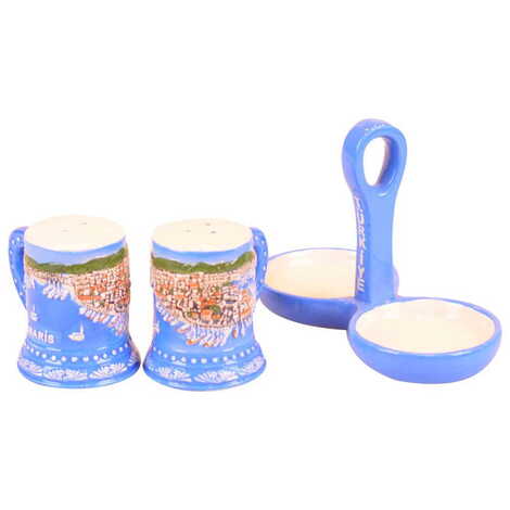 Marmaris Themed Ceramic Salt And Pepper Shakers