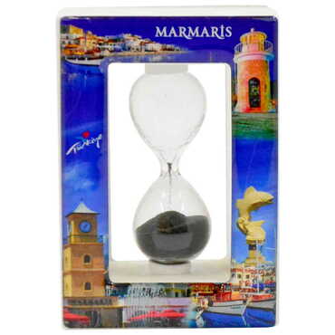 Myros - Marmaris Themed Custom Logo Printed Wooden Hourglass