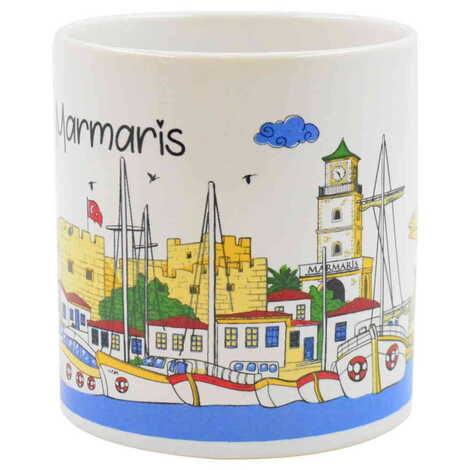 Marmaris Themed Custom Printed Ceramic Coffee Mug 82x90 mm