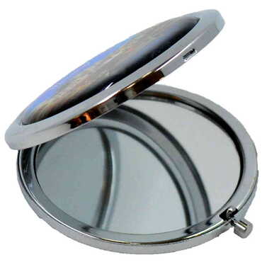 Marmaris Themed Customised Metal Epoxy Travel Make Up Compact Mirror 70x11 mm - Thumbnail