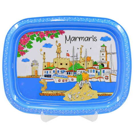 Marmaris Themed Customised Printed Tin Serving Tray 305x235 mm