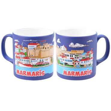 Myros - Marmaris Themed Customised Serigraphy Printed Ceramic Mug 82x90 mm