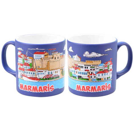 Marmaris Themed Customised Serigraphy Printed Ceramic Mug 82x90 mm